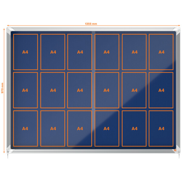 nobo Schaukasten Premium Plus, Filz-Rückwand, 27 x DIN A4