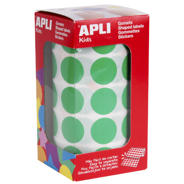 APLI Kids Sticker Creative "Rund", auf Rolle, gelb