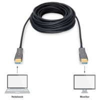 DIGITUS HDMI AOC Hybrid Glasfaser-Anschlusskabel, 20 m