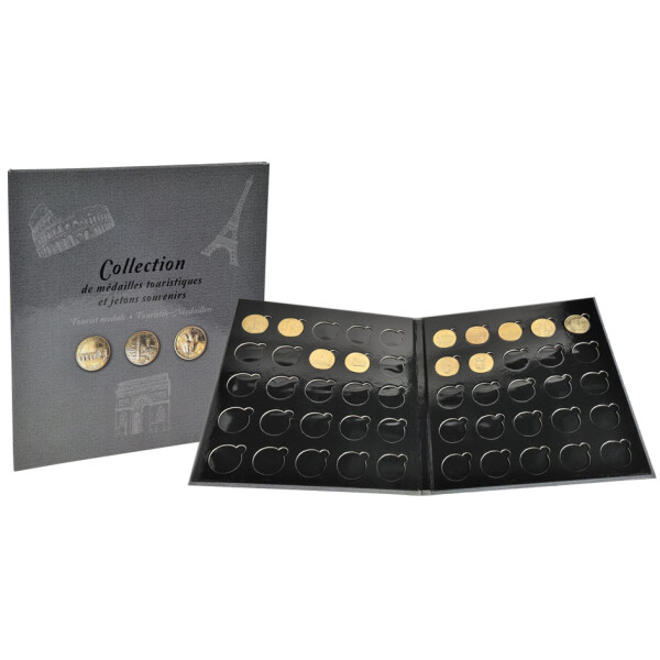 EXACOMPTA Sammelalbum für 50 Souvenir-Medaillen, grau