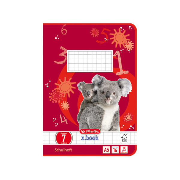 herlitz Schulheft x.book, DIN A5, Lineatur 7 kariert