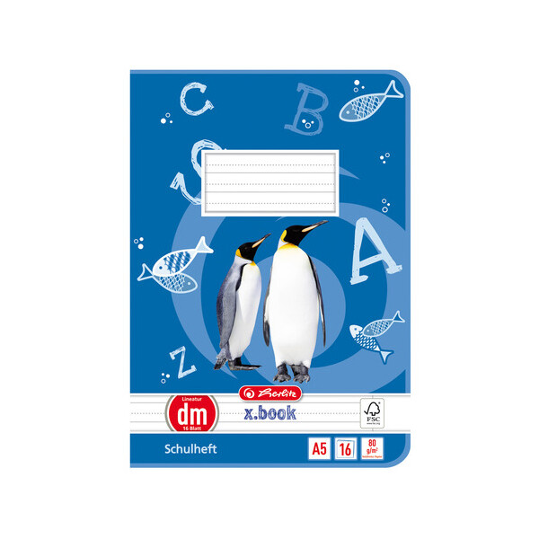 herlitz Schulheft x.book, DIN A5, Lineatur 7 kariert