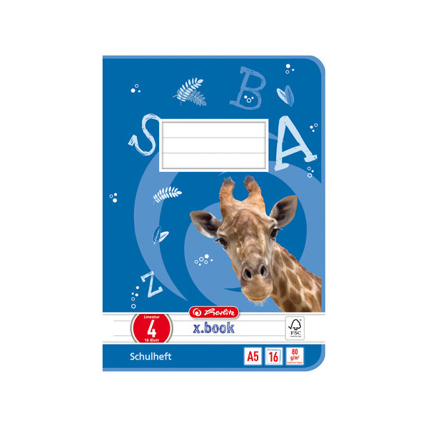 herlitz Schulheft x.book, DIN A5, Lineatur 7 kariert