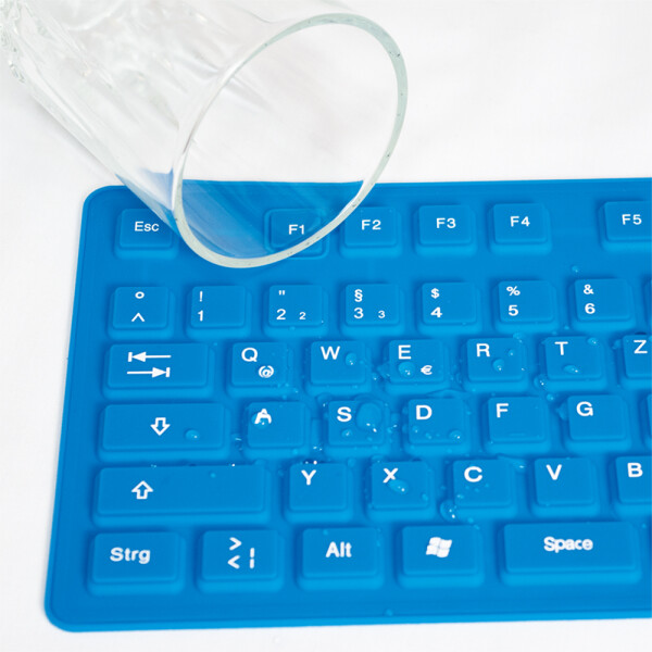 LogiLink Flexible Silikon-Tastatur, kabelgebunden, weiß