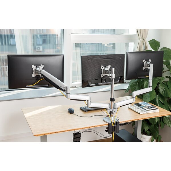 LogiLink Dreifach-Monitorarm, Arml&auml;nge: 762 mm, silber