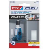 tesa On & Off extrastarke Klettstreifen, 50 x 100 mm,...
