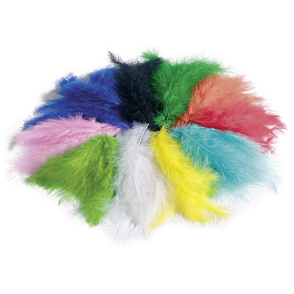 folia Flauschfedern, 10 g, farbig sortiert