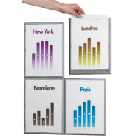 PAPERFLOW Wandschild Info Display, DIN A4, Farbe: alu-grau
