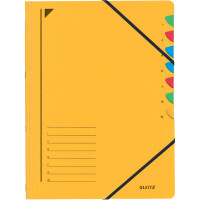 LEITZ Ordnungsmappe, DIN A4, Karton, 7 Fächer, grün