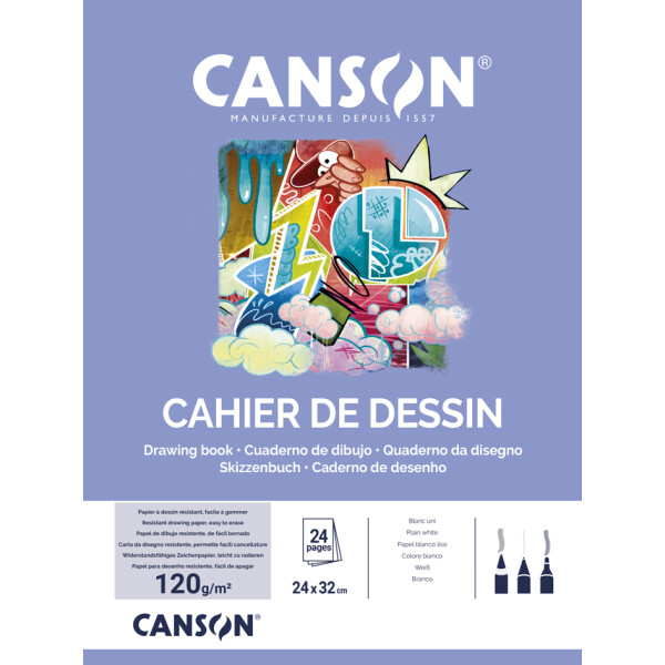 CANSON Zeichenheft, blanko, 120 g qm, 170 x 220 mm