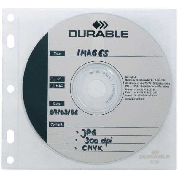 DURABLE CD- DVD-Hülle COVER FILE, PP, transparent