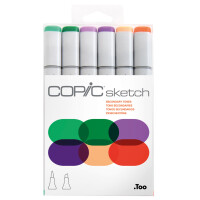 COPIC Marker sketch, 6er Set "Secondary Tones"