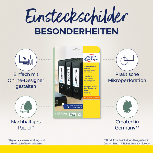 AVERY Zweckform Ordnerrücken-Einsteck-Schilder Home Office