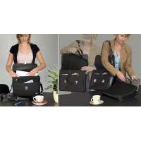 WEDO Damen-Aktentasche Elegance, Kunstleder Nylon, schwarz