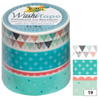 folia Deko-Klebeband Washi-Tape GEOMETRISCH, 4er Set