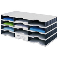 styro Grundeinheit styrodoc trio, 12 Fächer, blau grau