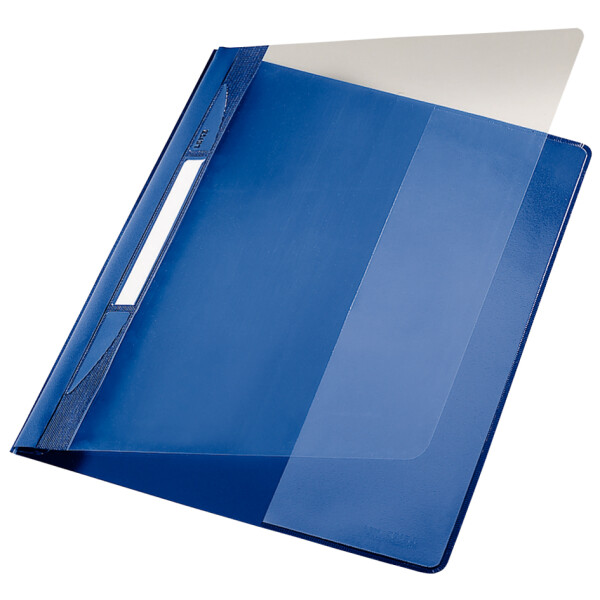LEITZ Schnellhefter Exquisit, DIN A4 &Uuml;berbreite, PVC, blau