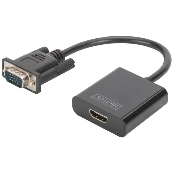 DIGITUS VGA - HDMI + Audio Konverter, schwarz