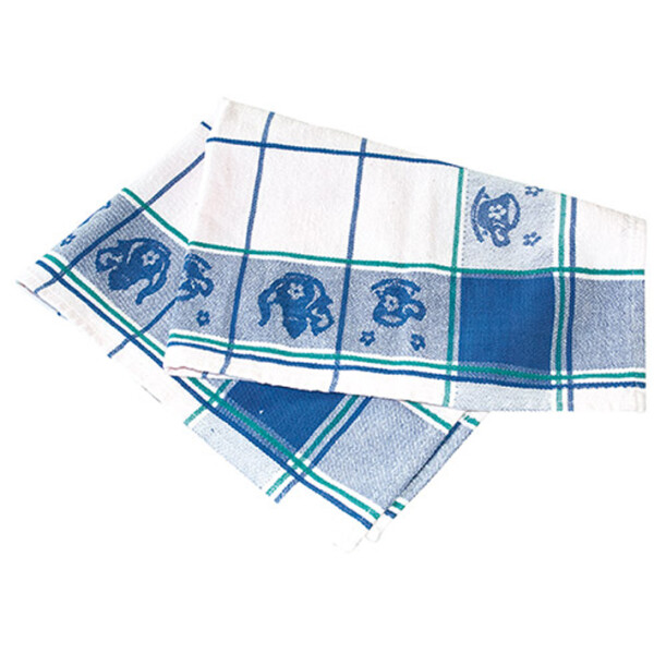 HYGOSTAR Küchentuch "LANDHAUS", Baumwolle, weiß blau