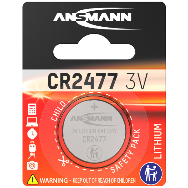 ANSMANN Lithium Knopfzelle "CR2016", 3,0 Volt, 1er-Blister