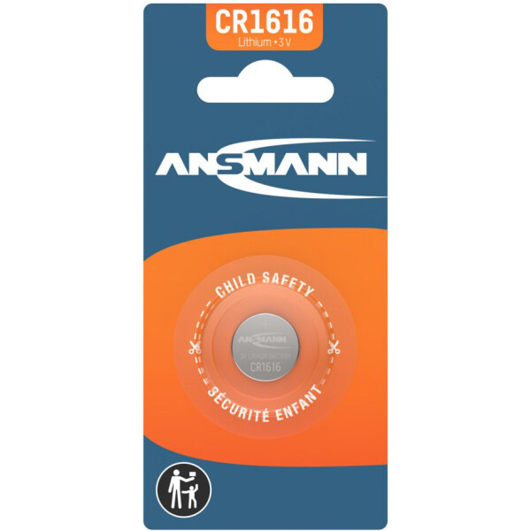 ANSMANN Lithium Knopfzelle "CR2016", 3,0 Volt, 1er-Blister