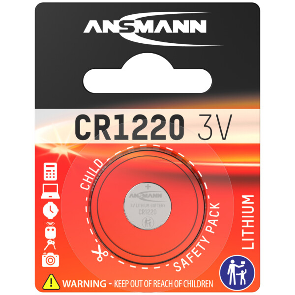 ANSMANN Lithium Knopfzelle "CR2016", 3,0 Volt, 1er-Blister