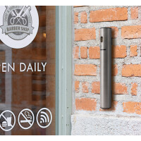 Securit Wandascher, aus Edelstahl, silber