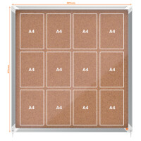 nobo Schaukasten Premium Plus, Kork-Rückwand, 12 x...