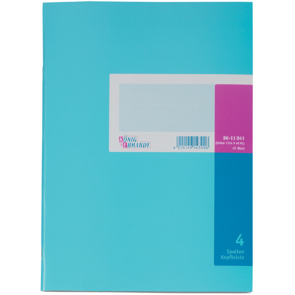 KÖNIG & EBHARDT Spaltenbuch DIN A4, 4 Spalten, 40 Blatt