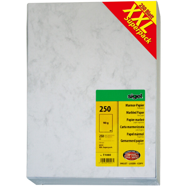 sigel Marmor-Papier, A4, 200 g qm, Edelkarton, beige