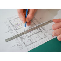 Wonday Metall-Lineal, Länge: 500 mm, biegbar