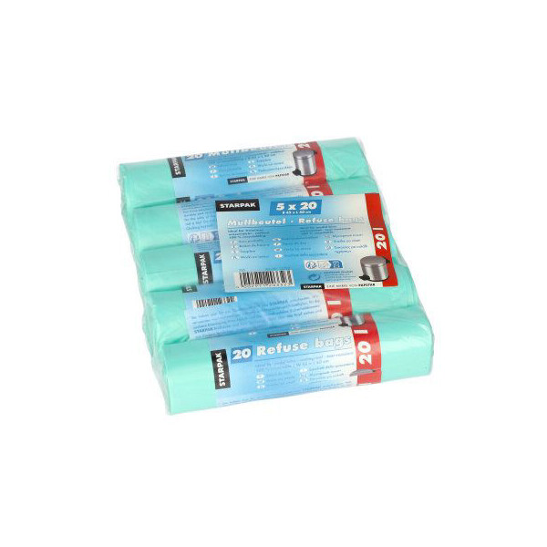 STARPAK Mülleimerbeutel HDPE, 35 Liter, transparent
