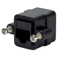 LogiLink Patchkabel-Verbinder mit Flansch, Kat.5e, schwarz