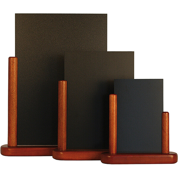 Securit Tischaufsteller ELEGANT, klein, teak