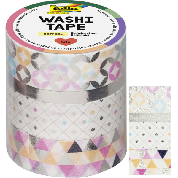 folia Deko-Klebeband Washi-Tape Hotfoil Rosegold II, 4er