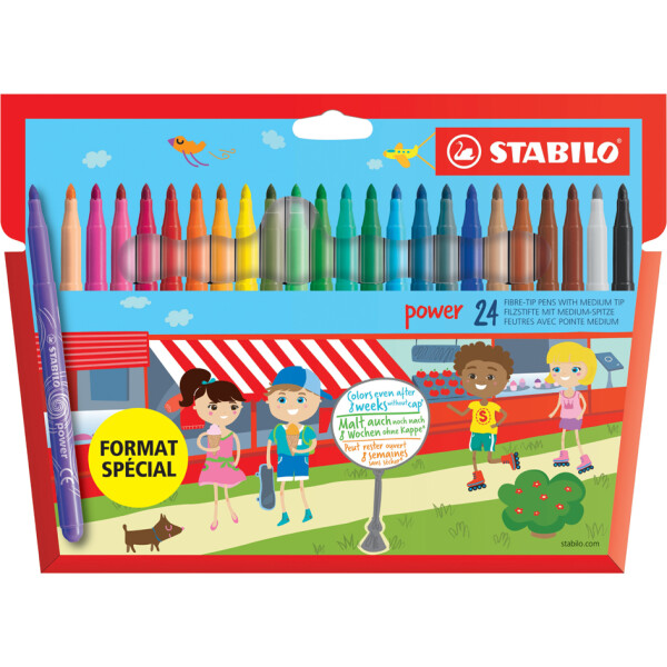 STABILO Fasermaler power, rund, 12er Kartonetui