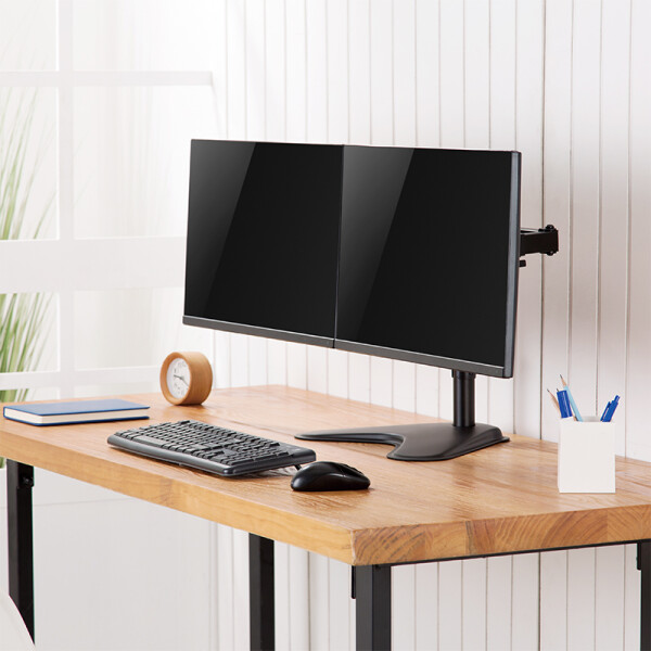 LogiLink Doppel-Monitorhalterung, Standfuß, Armlänge: 390 mm