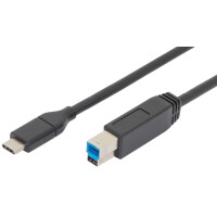 DIGITUS USB 3.0 Anschlusskabel, USB-C - USB-B Stecker, 1,8 m