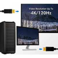 LogiLink DisplayPort 1.4 Anschlusskabel, schwarz, 3,0 m