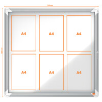 nobo Schaukasten Premium Plus, Metall-Rückwand, 8 x DIN A4