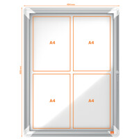 nobo Schaukasten Premium Plus, Metall-Rückwand, 8 x DIN A4