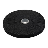 DIGITUS Klettband auf Rolle, 10 m, schwarz