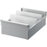 helit Karteitrog "the admin", A4 quer, lichtgrau, unbestückt