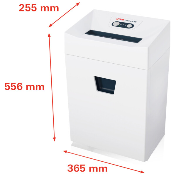HSM Aktenvernichter PURE 320, Streifenschnitt: 3,9 mm