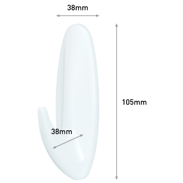 3M Command Bad-Designhaken, Kunststoff, Größe: L, weiß