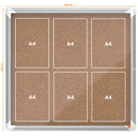 nobo Schaukasten Premium Plus, Kork-Rückwand, 6 x...
