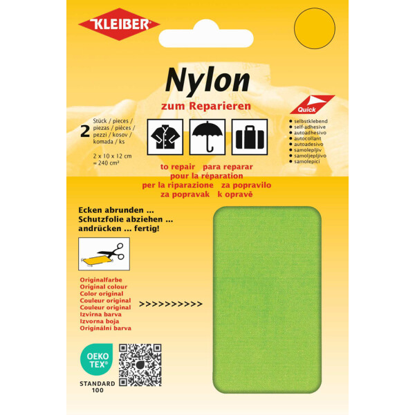 KLEIBER Nylon-Flicken, selbstklebend, neonorange