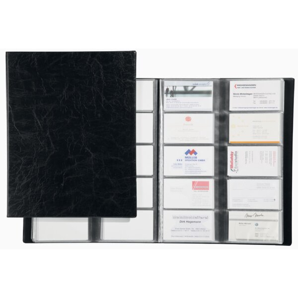 DURABLE Visitenkarten-Album VISIFIX, genarbte Folie, schwarz