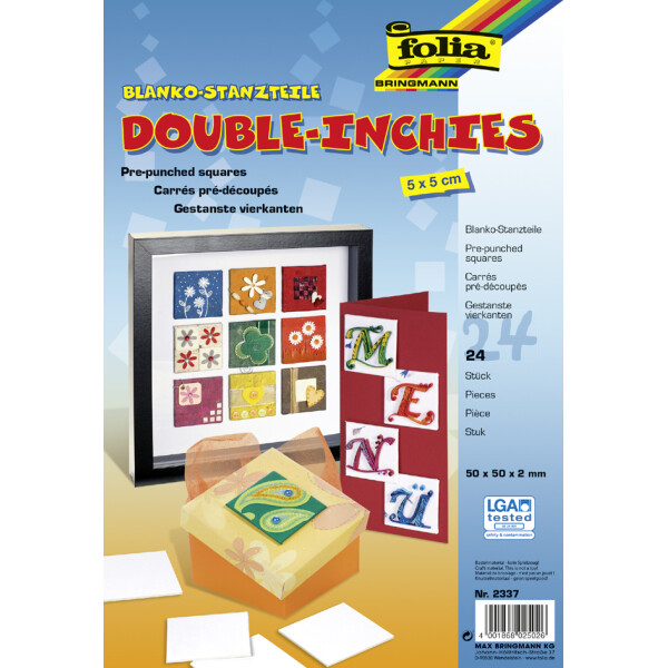 folia Blanko Stanzteile "Double Inchies", 50 x 50 mm, weiß