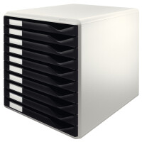 LEITZ Schubladenbox Formular-Set, 10 Schübe, schwarz